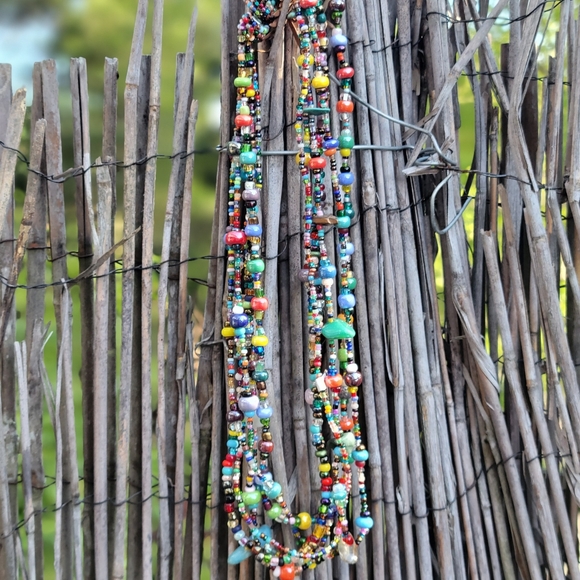 NEW! Glass Bead Choker Necklace Magnetic Closure - Picture 4 of 6